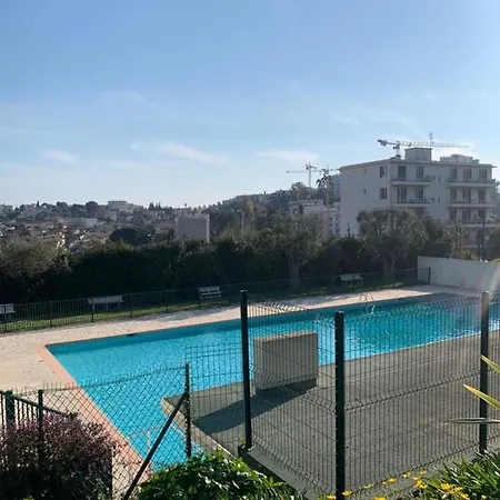 With A Panoramic View At The Floor Of A With A Pool Apartment Antibes
